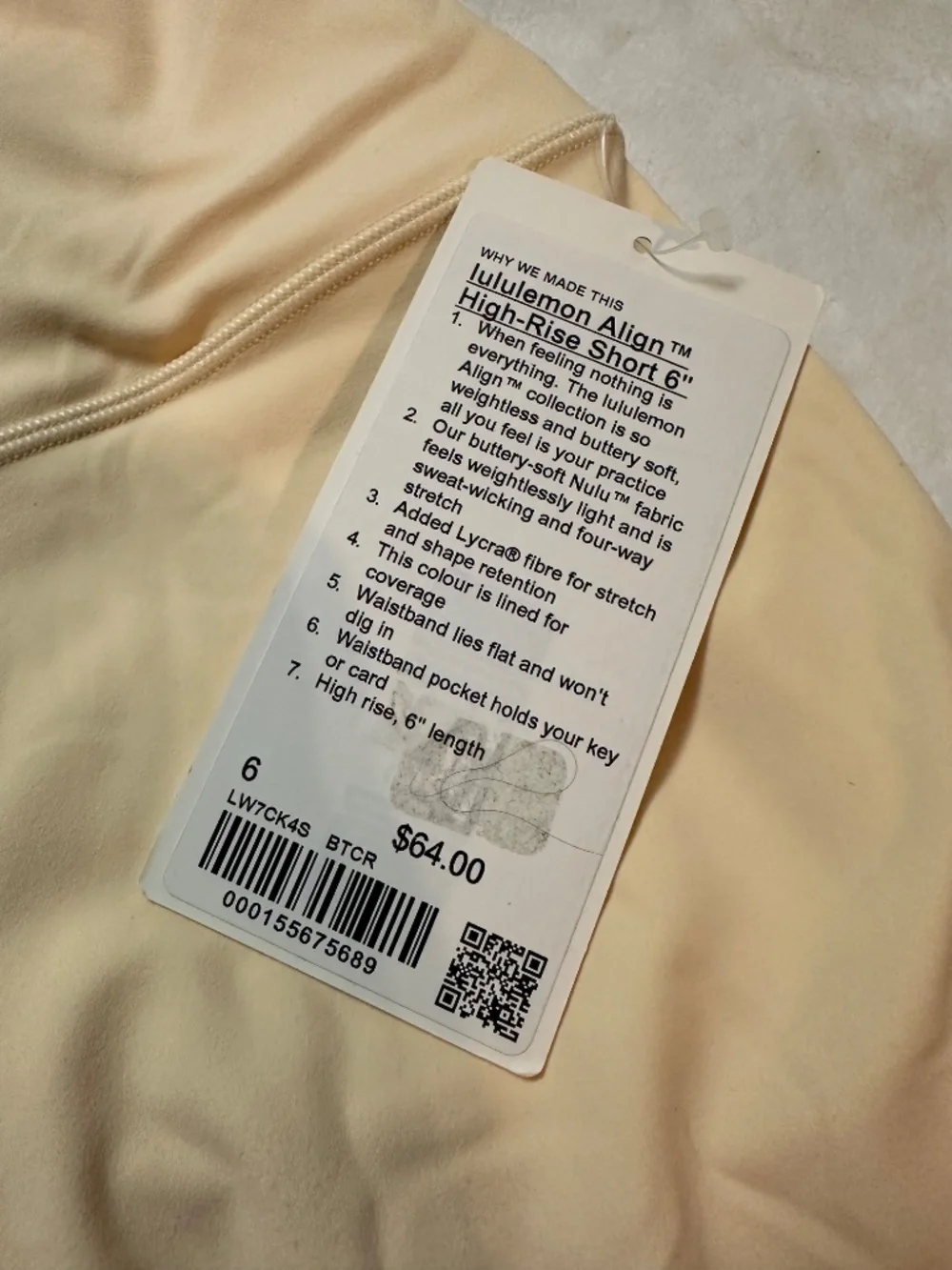 lululemon butter cream shorts